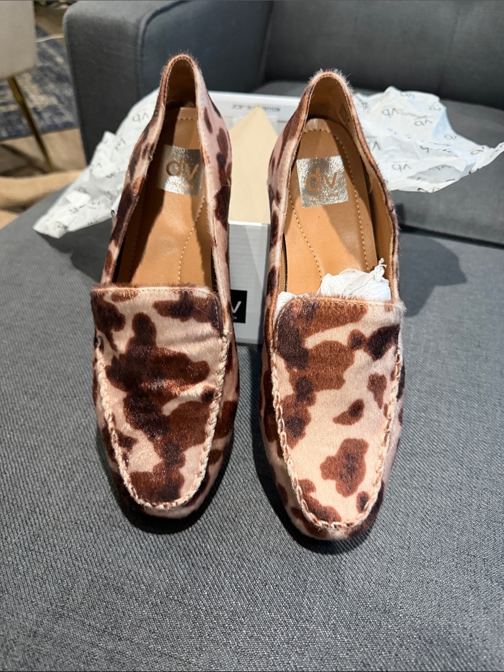 DV by Dolce Vita Brown Cowhide-Print Loafers